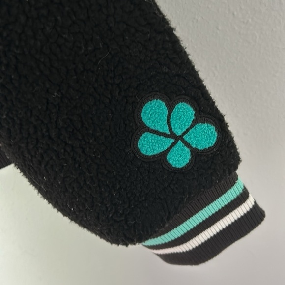 NWT RVCA Dream Team Bomber Jacket, black with rainbow, women’s size Medium, - Picture 5 of 12